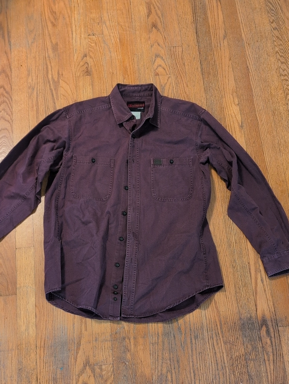 Vintage Riggs Workwear By Wrangler Men's Plum Button-Front Shirt Jacket